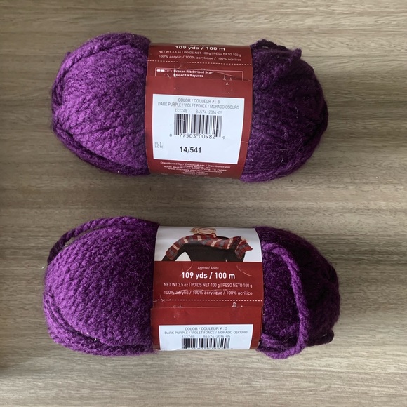 NWT 2 Loops & Threads Charisma Yarns Dark Purple Color Approximately 109yds/100m - Picture 2 of 3